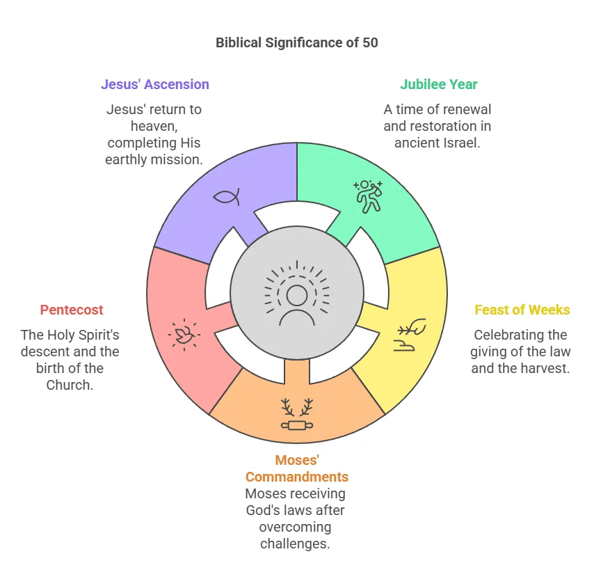 Diagram illustrating the biblical significance of the number 50.